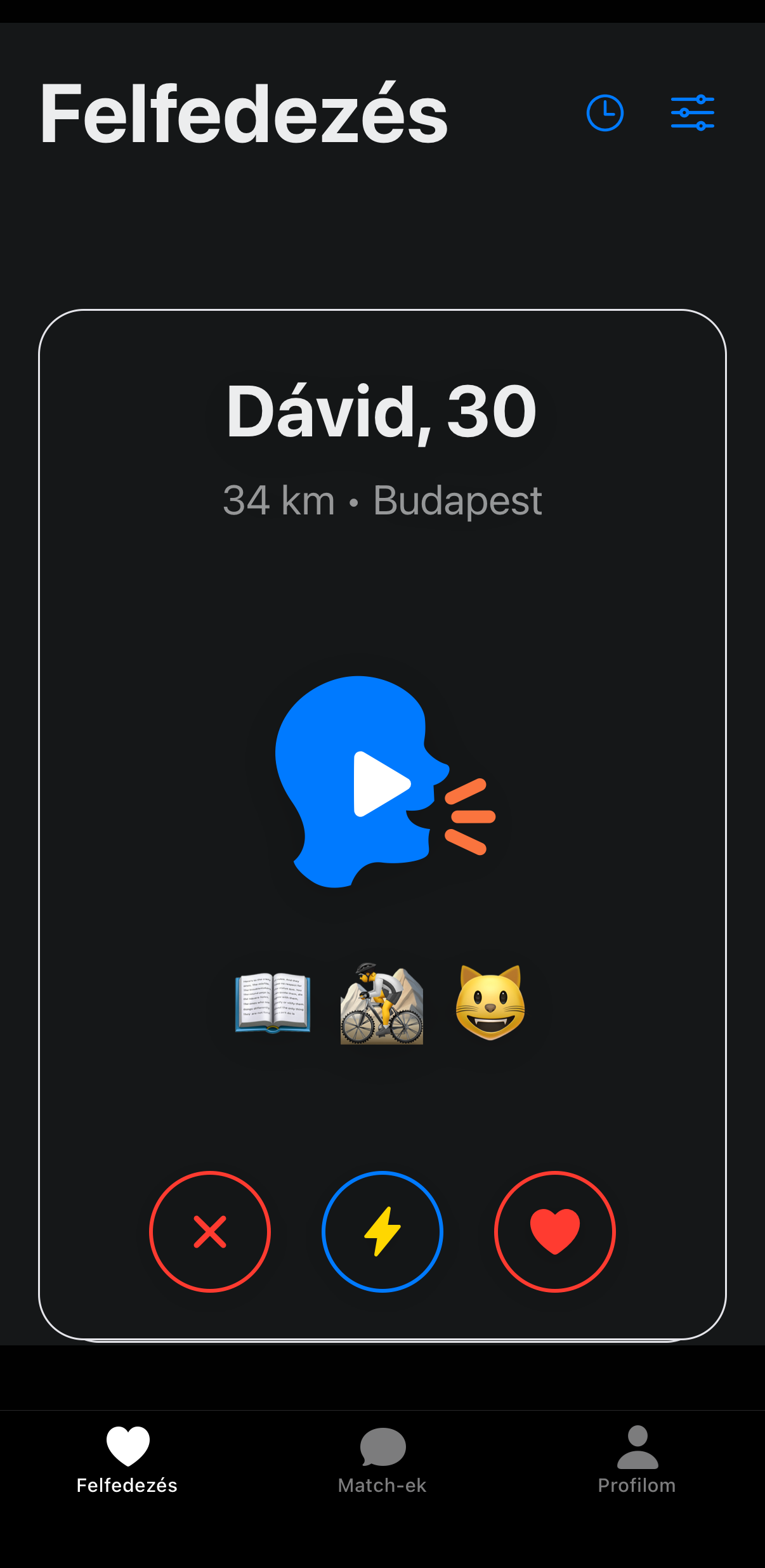 Soundate app - Dávid profil